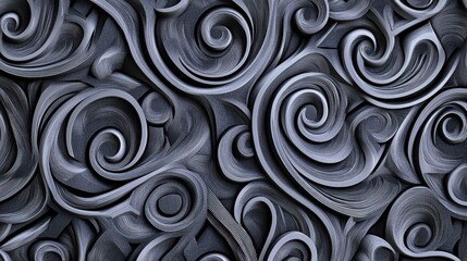 Fototapete - Intricate Abstract Swirls in Shades of Gray Creating a Textured Background for Modern Design Projects and Artistic Inspirations