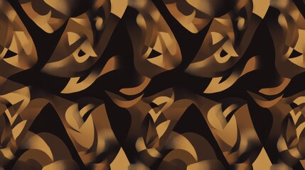 Fototapete - Abstract Pattern with Dynamic Shapes and Warm Tones in Shades of Brown and Black Suitable for Modern Design and Art Concepts