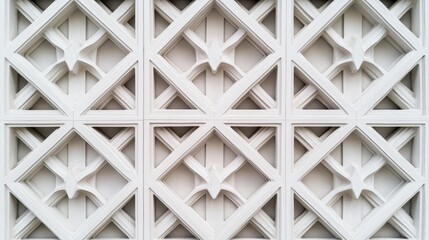 Fototapete - Detailed view of an intricate decorative wall panel featuring geometric patterns, textures, and depth ideal for design, architecture, and interior decoration