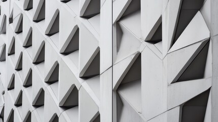 Fototapete - Modern Architectural Detail Featuring Angled Geometric Shapes on a Textured Concrete Wall in a Contemporary Urban Environment