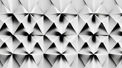 Fototapete - Geometric Pattern of Black and White Triangular Pyramids Creating a Textured 3D Effect for Unique Backgrounds and Modern Design Layouts