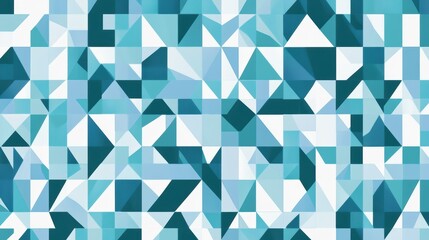 Fototapete - Abstract Geometric Background with Triangles and Shapes in Cool Blue Tones, Perfect for Modern Design and Creative Projects