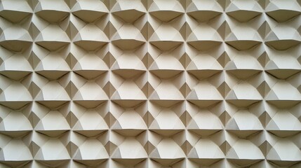 Fototapete - Geometric Wall Design with Repeated Patterns of Raised and Indented Shapes in a Modern Architectural Setting for Interior Decoration