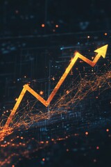 Poster - Abstract data visualization with upward trend line