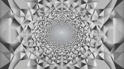 Fototapete - Intricate Geometric Pattern with Triangles and Reflections in Gray and Silver Tones Enhancing Visual Depth and Texture for Abstract Art