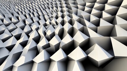 Fototapete - Abstract geometric pattern showcasing a series of sharp triangular shapes in varying heights, creating depth and texture for visual interest in design contexts.