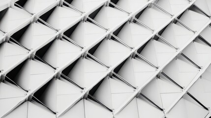 Fototapete - Abstract white architectural pattern featuring geometric shapes and textures creating a modern and minimalistic design ideal for backgrounds and creative projects