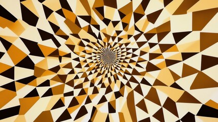 Fototapete - Spiraling Geometric Pattern with Warm Tones in Brown and Yellow Shades Creating a Dynamic Visual Experience for Abstract Art Enthusiasts