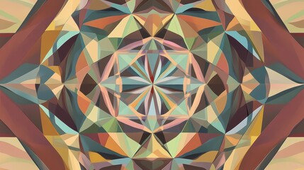 Fototapete - Abstract geometric pattern featuring vibrant colors and intricate shapes in a kaleidoscopic design ideal for backgrounds or textiles