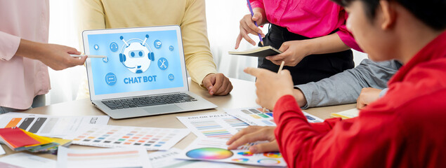 Poster - chatbot software application for brisk online business that automatically reply to customer question