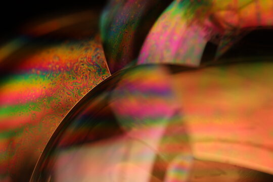Green liquid surface, colourful abstract, surrealistic art, line of light, deep background