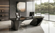 © Sekai - Sleek high-end desk with a glossy finish, set in a professional and contemporary workspace.