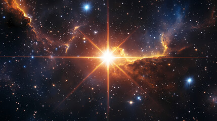 astro photo, albireo star. galactic optical illusions. illustration