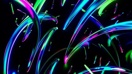 Poster - Ethereal Geometric Glowing Abstract Dance