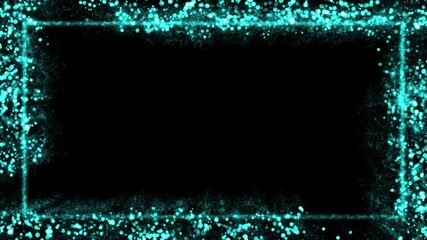 Wall Mural - Turquoise Particles Flow Frame on transparent Background Looped Animation