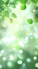 Aufkleber - Sunlight shining through green leaves creates a beautiful bokeh background, perfect for nature-themed projects