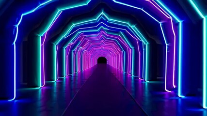 Fototapete - Neon Grid Explorer Neon Grid Horizon