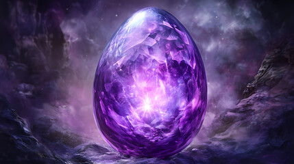 Wall Mural - purple mystical radiating egg
