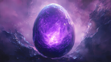 Wall Mural - purple mystical radiating egg