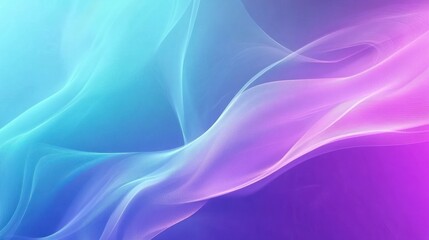 Wall Mural - Abstract flowing pastel teal and purple waves.