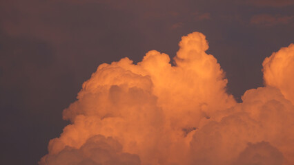 clouds shape in the warm light of sunset