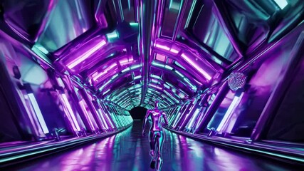 Poster - Cosmic Voyage Futuristic Neon Journey
