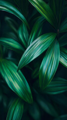 Poster - Green leaves interweaving, creating lush organic pattern showcasing natural texture and vivid botanical design for graphic backgrounds