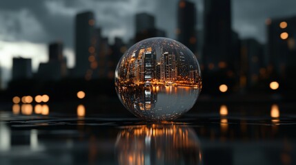 Poster - The concept of a digital smart world incorporates technology with motion blur, smart city, and 3D zoom blur architecture, along with IoT and internet of things, in a stock, security, energy, and