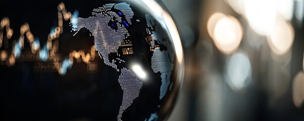 Poster - a diagram of the earth is integrated with a heads-up display interface, presented in a graphical use