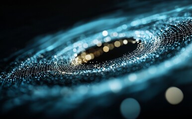 Poster - Futuristic system pad with a virtual sci-fi template concept background