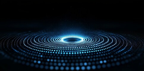 Poster - The concept of technology, communication, connection, the web, and science is depicted through a blurry, wide, blue, abstract digital grid used as a business interface wallpaper, made using 3D