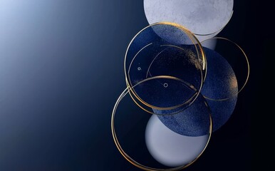 Poster - Futuristic tech pattern with virtual circle and hud ui concept as background