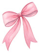 © anastasia_7em - watercolor ribbon pink bow on white