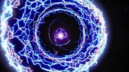 Poster - Bright swirling plasma ball emitting electric energy creating a mesmerizing spectacle against a dark backdrop, perfect for projects related to energy, power, and science fiction