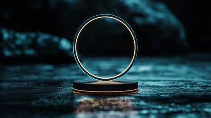 Poster - a futuristic portal circle was made using stock technology