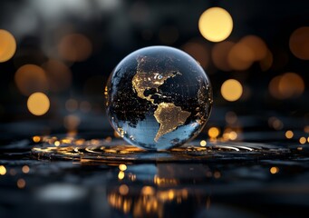 Poster - futuristic sci-fi neon themes in stock images often feature abstract technology concepts, including 