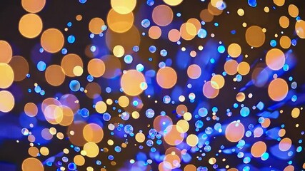 Poster - Gold and blue bokeh lights creating a magical, festive, and celebratory atmosphere, perfect for backgrounds and design projects related to holidays, celebrations, or joyful events