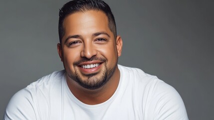 An image of a charming, smiling Indian male student, isolated on a white backdrop