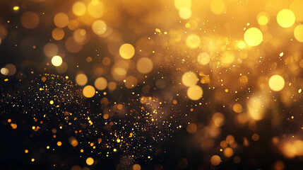 Poster - Experience the enchanting shimmering bokeh effect with golden lights creating a magical ambiance perfect for events or celebrations during the evening hours. Generative AI