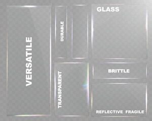 Wall Mural - transparent glass elements with light reflections, transparency effects, and realistic details for m