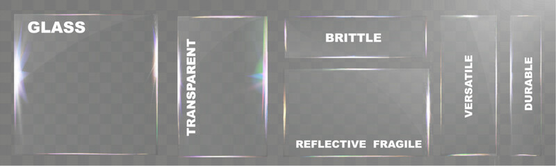 Wall Mural - transparent glass elements with light reflections, transparency effects, and realistic details for m