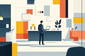 Poster - Graphic layouts for modern advertising in a creative workspace environment