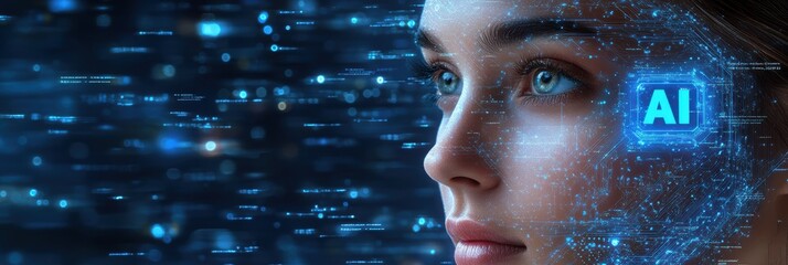 Poster - Innovative graphic layout showcasing artificial intelligence concepts in promotional design