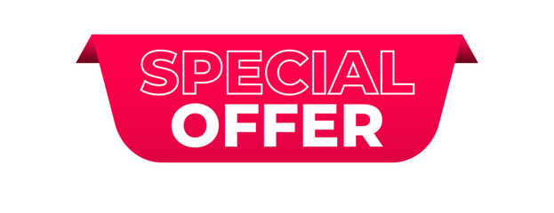 Poster - red banner special offer, vector 10 eps.