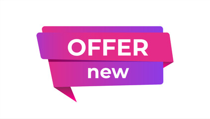 Poster - New offer tag badge. Modern vector banner ribbon new offer. Web element. Vector 10 eps.