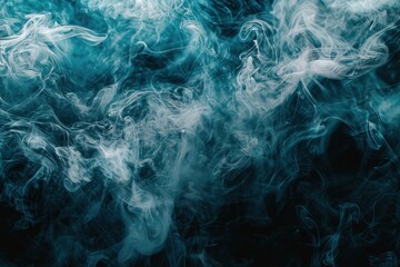 Fototapete - Swirling white smoke creates ethereal patterns against a soft green background in a calm atmosphere