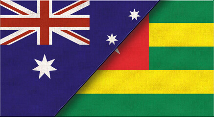 Wall Mural - Flags of Australia and Togo. Australian and Togolese Republic National flags