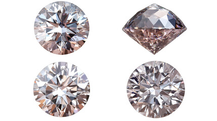 Aufkleber - Four shiny diamonds on a transparent background, perfect for luxury and jewelry-related projects