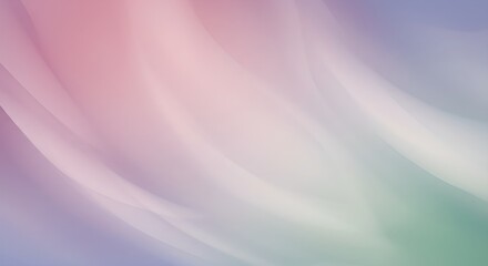 Wall Mural - Pastel gradient background with soft waves. Abstract rainbow-colored backdrop for design projects. Smooth blending of pink, purple, blue, and green hues. Dreamy texture.