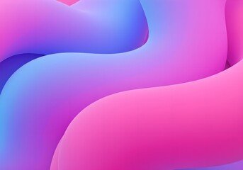 Poster - Smooth gradient waves in pink and blue colors. Abstract fluid shapes background. Modern design for digital art, website banners, or app interfaces.